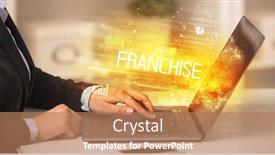  Presentation with franchise - Theme with closeup-of-businessman-hands-working background and a coral colored foreground