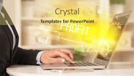  Presentation with laptop - Theme with closeup-of-businessman-hands-working background and a yellow colored foreground