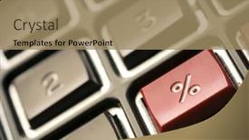  Presentation with percentage - Theme featuring closeup of calculator's buttons - shallow depth of field focus on the red percentage sign background and a coral colored foreground