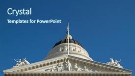  Presentation with california - Audience pleasing presentation theme consisting of closeup of california state capitol backdrop and a ocean colored foreground