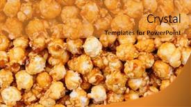  Presentation with corn - Beautiful presentation theme featuring closeup of caramel corn fills backdrop and a gold colored foreground