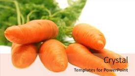  Presentation with carrots - Beautiful presentation theme featuring closeup-of-carrots-on-white backdrop and a gold colored foreground