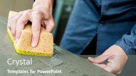  Presentation with gray - PPT layouts consisting of closeup-of-caucasian-man-wearing background and a gray colored foreground