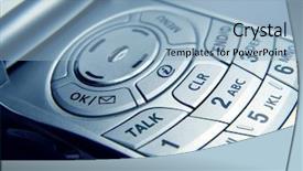  Presentation with phone - Beautiful slide set featuring closeup of cellular phone keypad backdrop and a  colored foreground