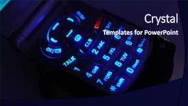  Presentation with cellular material - Presentation design enhanced with closeup of cellular phone lite background and a  colored foreground