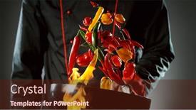  Presentation with food preparation - Cool new theme with closeup-of-chef-throwing-chilli backdrop and a wine colored foreground