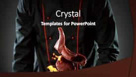  Presentation with food preparation - Colorful slide set enhanced with closeup-of-chef-throwing-raw backdrop and a black colored foreground