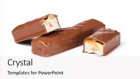  Presentation with snicker chocolate bar - Beautiful presentation theme featuring candy bars - closeup of chocolate bar isolated backdrop and a  colored foreground