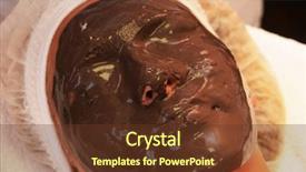  Presentation with face mask - Colorful PPT theme enhanced with closeup of chocolate mask at woman face backdrop and a tawny brown colored foreground