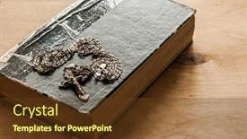  Presentation with black christian - Cool new PPT layouts with silver chain on holy bible backdrop and a tawny brown colored foreground