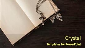  Presentation with black christian - Audience pleasing theme consisting of closeup-of-christian-cross backdrop and a wine colored foreground