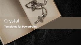  Presentation with christian - PPT layouts enhanced with closeup-of-christian-cross background and a coral colored foreground