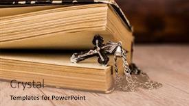  Presentation with christian - Amazing slide set having closeup-of-christian-cross backdrop and a coral colored foreground