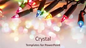  Presentation with glowing lights - PPT theme with closeup of christmas lights glowing background and a lemonade colored foreground