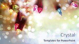  Presentation with glowing lights - Presentation with closeup of christmas lights glowing background and a sky blue colored foreground