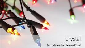  Presentation with glowing lights - Amazing presentation theme having closeup of christmas lights glowing backdrop and a white colored foreground
