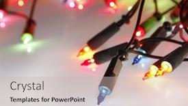  Presentation with glowing lights - Audience pleasing slide deck consisting of closeup-of-christmas-lights-glowing backdrop and a soft green colored foreground
