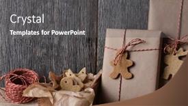  Presentation with rustic wood - Presentation theme with closeup-of-christmas-presents background and a dark gray colored foreground