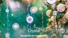  Presentation with islamic decorations decoration and motif - Beautiful PPT theme featuring closeup of christmas tree decorations backdrop and a  colored foreground