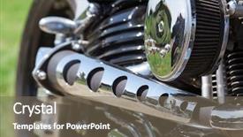  Presentation with motorcycle electric - Presentation theme with closeup of chromed motorcycle engine background and a violet colored foreground