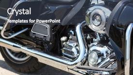  Presentation with motorcycle electric - Audience pleasing presentation theme consisting of closeup of chromed motorcycle engine backdrop and a ocean colored foreground