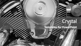  Presentation with motorcycle electric - Presentation theme enhanced with closeup of chromed motorcycle engine background and a gray colored foreground
