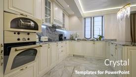  Presentation with open door - Presentation design enhanced with closeup-of-classic-cream-colored background and a  colored foreground