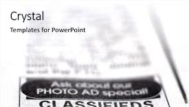  Presentation with classified - Amazing slide deck having closeup of classifieds section backdrop and a white colored foreground