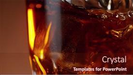  Presentation with ice - Slide set having closeup-of-cola-drink background and a tawny brown colored foreground