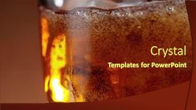  Presentation with ice - PPT theme consisting of closeup-of-cola-drink background and a tawny brown colored foreground