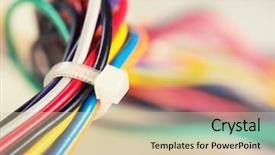  Presentation with cables - Beautiful presentation featuring closeup of colorful electrical cables backdrop and a lemonade colored foreground