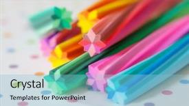  Presentation with colorful - Colorful slide set enhanced with closeup of colorful stick erasers backdrop and a  colored foreground