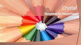  Presentation with crayons - Slides featuring closeup of colorful wooden crayons shot from above background and a coral colored foreground