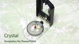  Presentation with compass map - Slides having closeup of compass background and a sky blue colored foreground