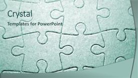  Presentation with complete puzzle - PPT theme enhanced with closeup of complete jigsaw puzzle background and a  colored foreground