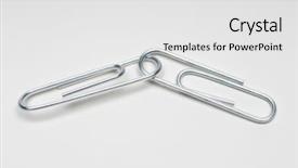  Presentation with steel - Audience pleasing presentation theme consisting of closeup of connected steel paperclips backdrop and a  colored foreground