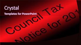  Presentation with tax - Audience pleasing slides consisting of closeup of council tax demand backdrop and a wine colored foreground