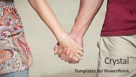  Presentation with patient and nurse holding hands - Theme having closeup of couple holding hands background and a mint green colored foreground