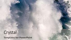  Presentation with wave analyzer - Presentation with closeup of crashing big wave background and a  colored foreground