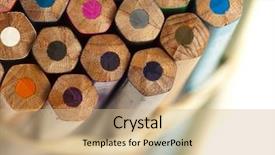  Presentation with crayons - Colorful slides enhanced with closeup of crayons stack on white background backdrop and a coral colored foreground