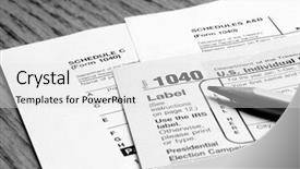  Presentation with current - Presentation consisting of closeup of current tax form background and a white colored foreground