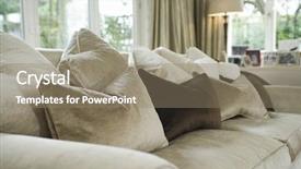  Presentation with christian living - Slide set enhanced with closeup of cushions on sofa background and a gray colored foreground