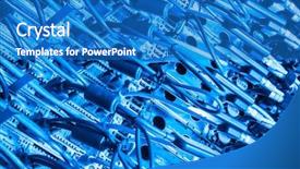  Presentation with data center - Colorful slide deck enhanced with closeup of data center hardware - rear side of storage server backdrop and a teal colored foreground