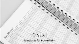  Presentation with diary - Beautiful PPT theme featuring closeup of dates in diary backdrop and a white colored foreground