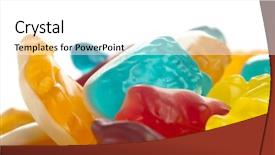  Presentation with jellies - PPT layouts with closeup of delicious jellies on a white background background and a white colored foreground