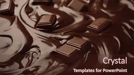  Presentation with chocolate and vanilla - Theme featuring closeup of delicious melted chocolate background and a wine colored foreground