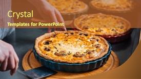  Presentation with pies - Audience pleasing slides consisting of closeup-of-delicious-pies backdrop and a red colored foreground