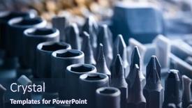  Presentation with bits - Amazing PPT layouts having closeup-of-different-bits-set backdrop and a navy blue colored foreground