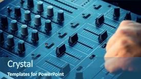  Presentation with controller - Presentation having closeup of dj controller with selective focus background and a ocean colored foreground