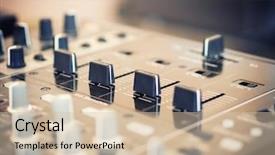  Presentation with controller - Theme featuring closeup of dj controller with selective focus background and a soft green colored foreground